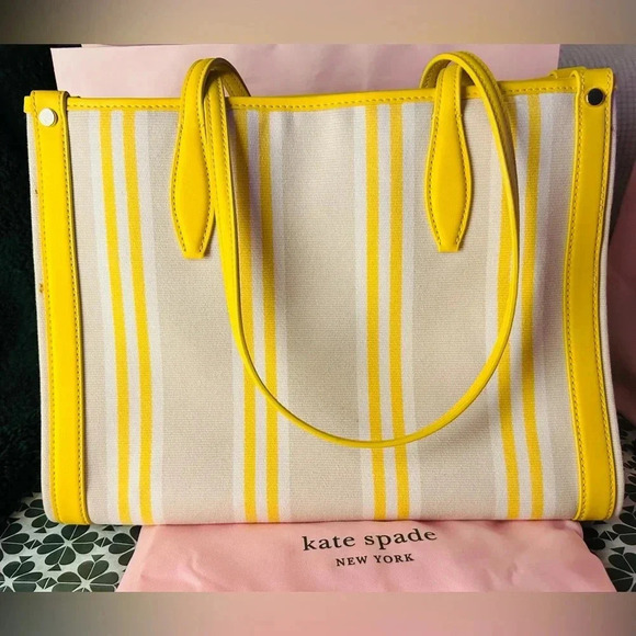 Kate Spade Market Striped Canvas Medium Tote - Picture 6 of 8